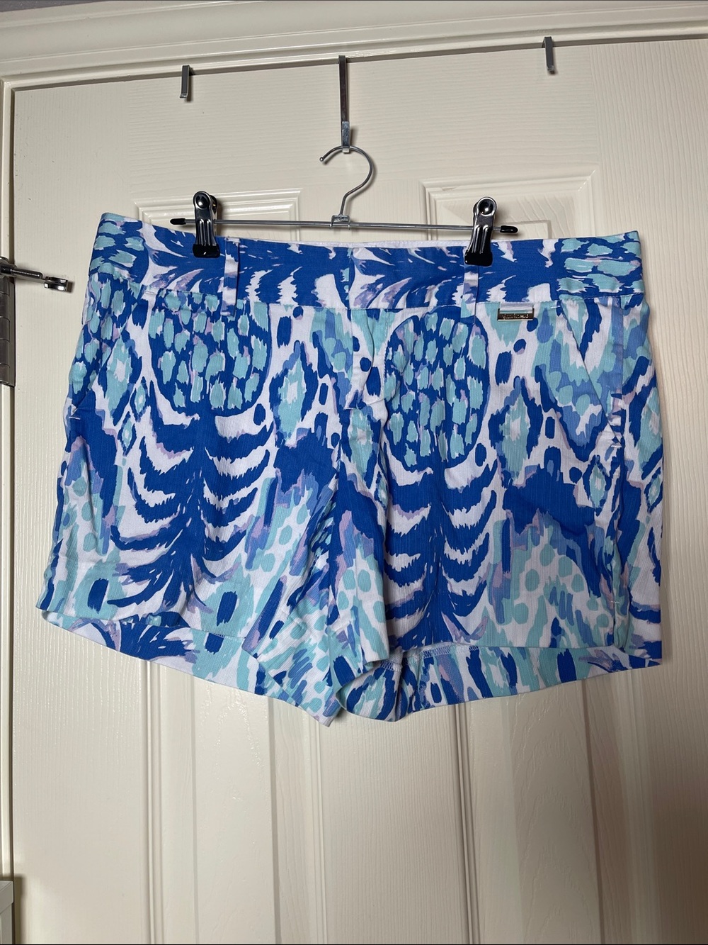 Lilly Pulitzer Blue, Aqua and White Printed Bermuda Shorts
